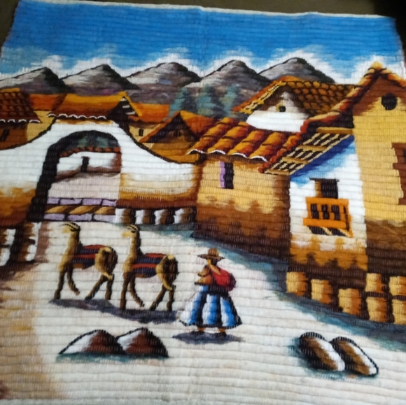 🦙Peruvian Folk Art Wool Handcrafted🦙🦙36"×36" Tapestry,Aspenandes Wall Decor. - Picture 14 of 16